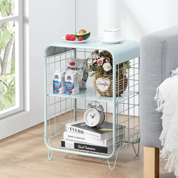 View of Ebern Designs 3-Tier Modern End Table with Storage, Small Coffee Tables ...